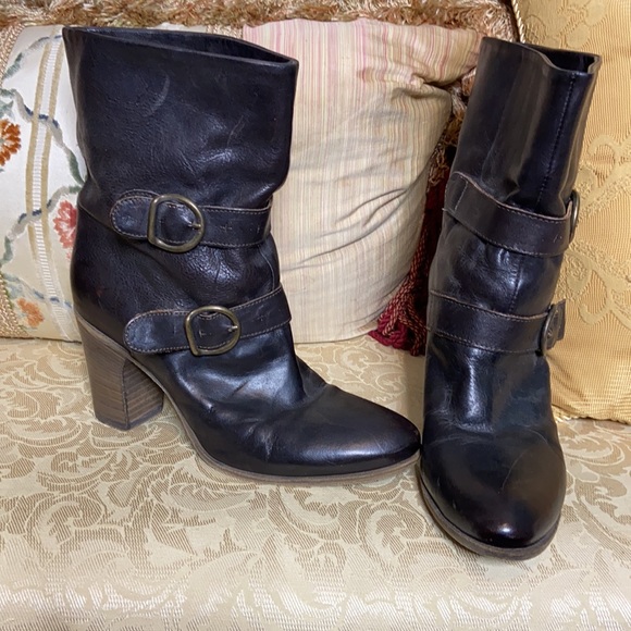 Fiorentini + Baker Brown Double Buckle Ankle Boots/Booties 39.5 main image 1